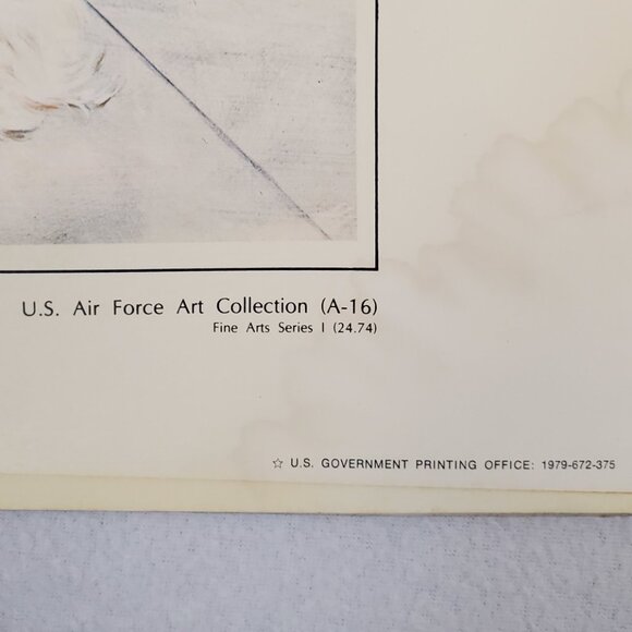 US AIR FORCE Vintage 1979 Government Recruiting Advertising War Art Poster 23x17 - Picture 9 of 12